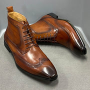 Классические мужские ботинки из натуральной яловой кожи из телячьей кожи