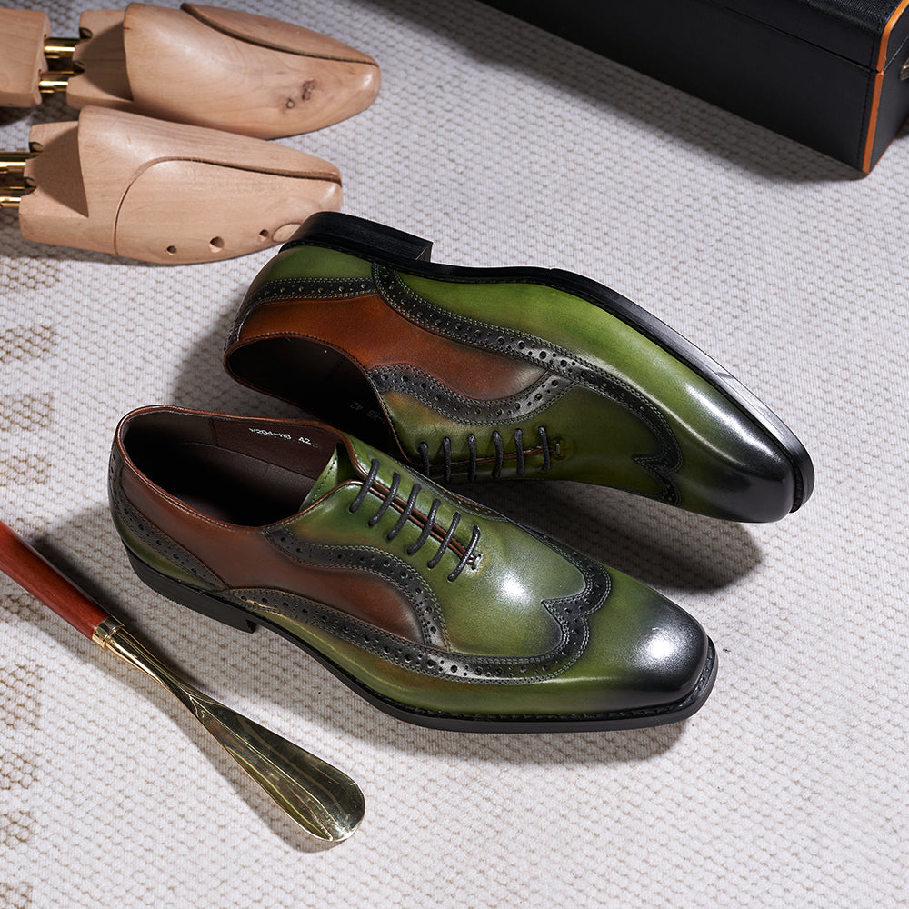 Classic Genuine Leather Gentleman Green Shoes – Come4Buy eShop