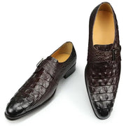 Këpucë klasike lëkure origjinale Këpucë Brogues me model krokodili