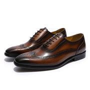 Classic Wing-tip Brogue Style Oxford Men's Dress Shoes