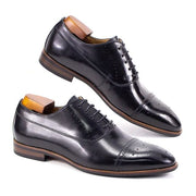 Handmade Classic Wingtip Oxfords Brogue Shoes