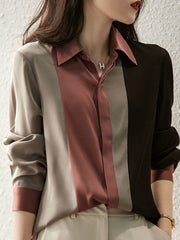 Office Lady Casual Commuter Lapel Long Sleeve