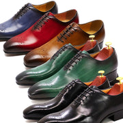 Oxfords Kulit Sapi Menunjuk Toe Sepatu Pria Bisnis Formal