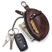Key Case Փոքր բնական կաշվից մետաղադրամների դրամապանակ