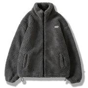 Gray Hip Hop Winter Fleece Fluffy Jacket