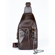 Brown Cow Genuine Leather Men Chest Bag