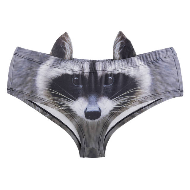 Women's Wolf Animal Print Sexy Bikini Briefs Soft Funny Underwear Shorts  Panties