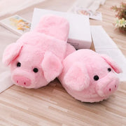 Autumn Winter Pink Pig Plush Women Slippers - Cute & Non-Slip