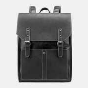 Casual Retro PU Leather Back Zipper Backpack