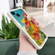 Caja del teléfono de la margarita de la pintura para el iPhone X XR XS SE 2020 8 7 más 6 6S