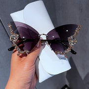 Marangyang Diamond Butterfly Sunglasses Women Vintage Eyewear