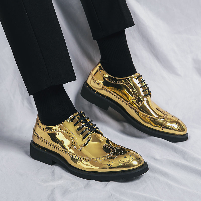 Men Dress Shoes Gold Brogue Shoes Wedding Lace Up – Come4Buy eShop Men Dress Shoes Gold Brogue Shoes Wedding Lace Up – Come4Buy eShop