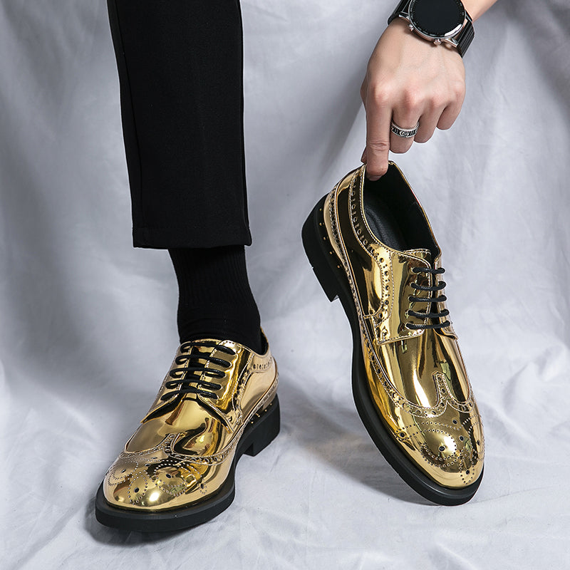 Men Dress Shoes Gold Brogue Shoes Wedding Lace Up Come4Buy eShop Men Dress Shoes Gold Brogue Shoes Wedding Lace Up Come4Buy eShop