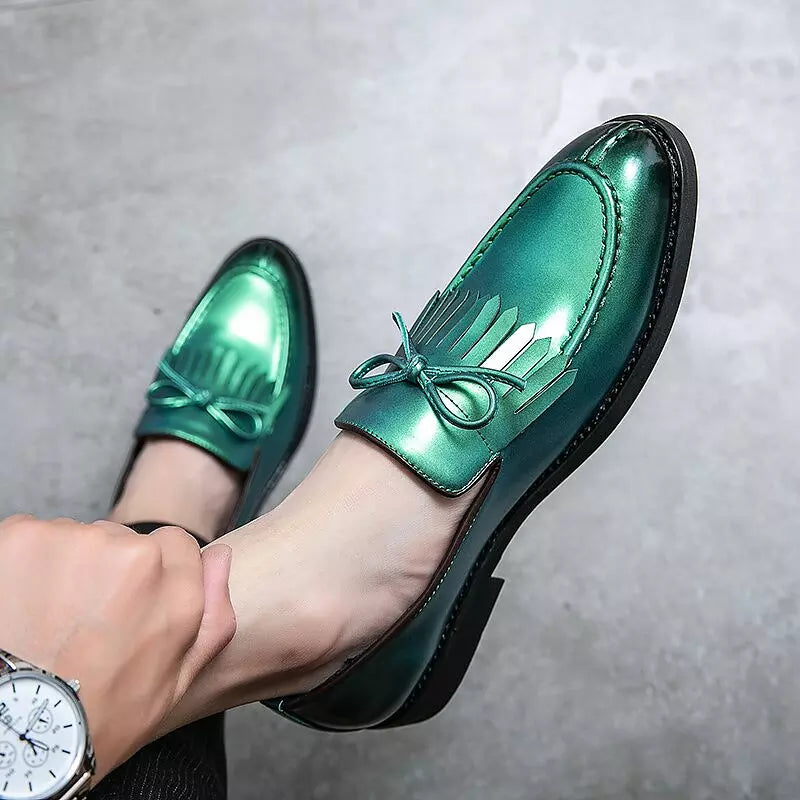 Green loafer by Te Dreamers Club  Gents shoes, Dress shoes men