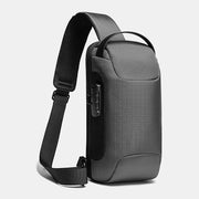 Men Oxford USB Charging Chest Bag Sling Bag