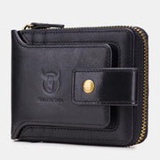 Genuine Leather RFID Wallet For Men 11 Card Slots Coin Bag Zipper Wallet