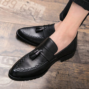 Elegant Men Tassel Loafers Leather Formal Shoes slip on