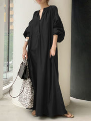Elegant Modest Morocco Cotton Long Dress