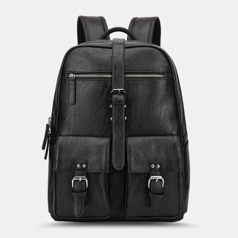 Men PU Leather Large Capacity Multi-pocket Vintage 14 Inch Laptop Back – Come4Buy eShop