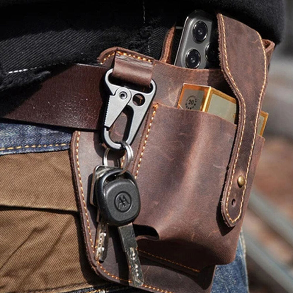 Retro Wear Belt Genuine Leather Phone Outdoor Tactical Men s Belt