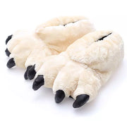 Pantun Beige Bear Paw Sapatu Furry Slippers