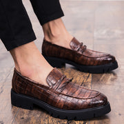 Fashion Brown Retro Shoes Slip On Men Loafers