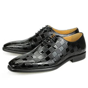 Модна деловна канцеларија Црни смокинг чевли со зашилен пети
