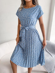 Модные летние цветочные короткие платья с круглым вырезом для женщин