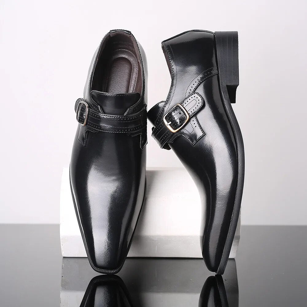 Classic Men's Fashion Vintage Buckle Derby Shoes in Faux Leather – Come4Buy eShop