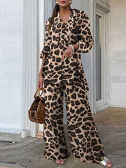 Seturi de pantaloni cu imprimeu leopard pentru femei