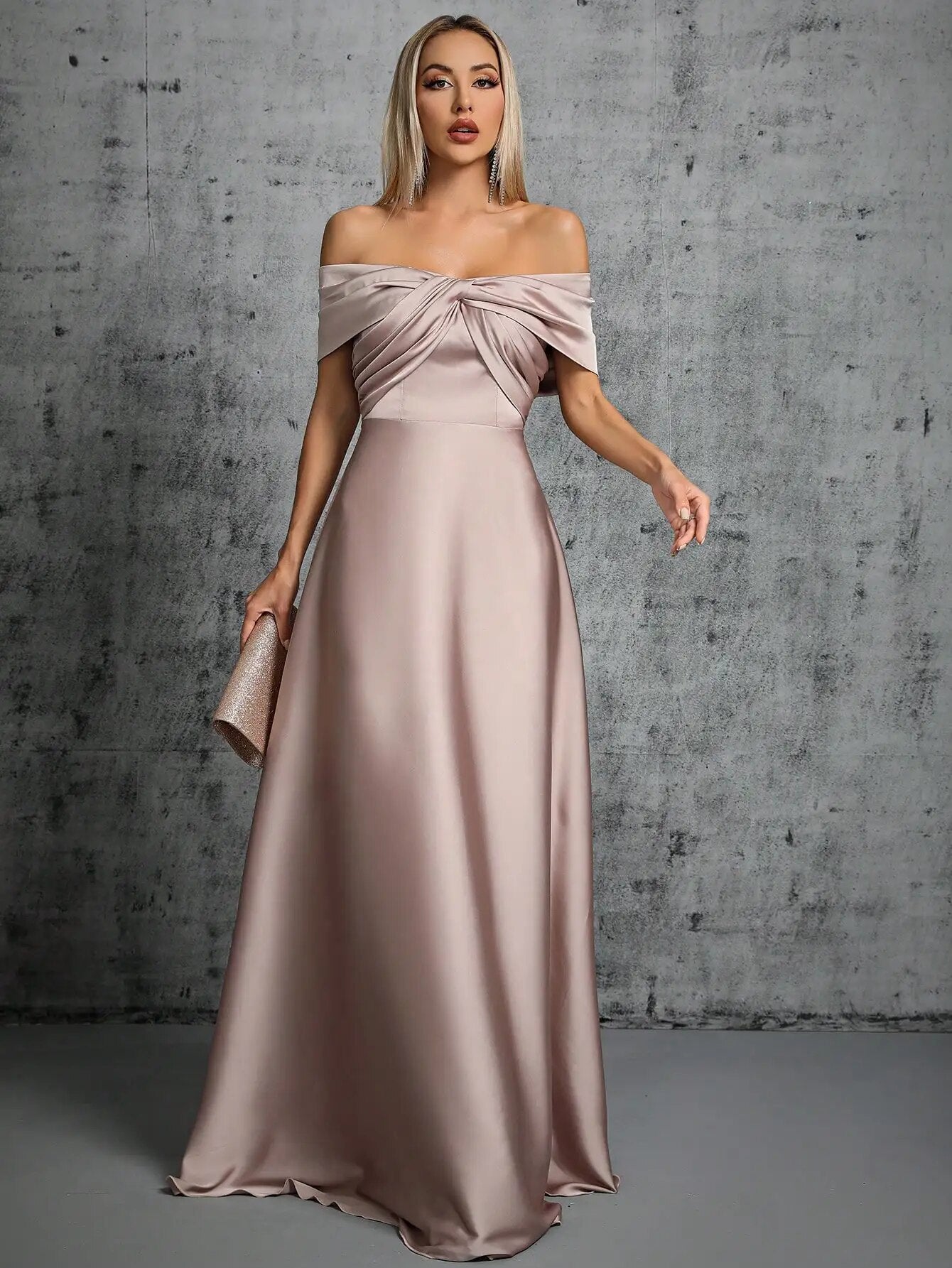 Irregular Cross Pleated Satin Gown Ball Dress Party Dress – Come4Buy eShop
