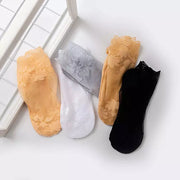Lace Shallow Socks Hollow Non-slip 5pcs.
