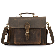 Leather Crazy Horse 15 Inch Cowhide Briefcases Handbag