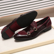 Men Loafers Gentlemen Wine Red Dress Shoes