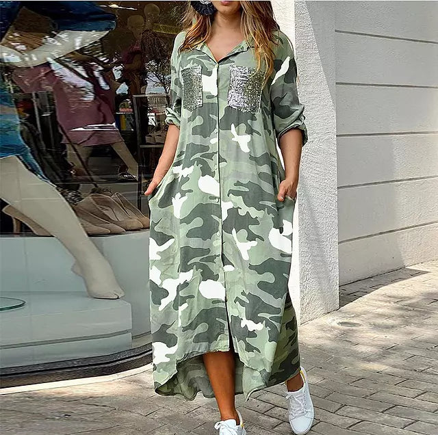 Long Sleeve Camouflage Shirt Dress Come4Buy eShop Long Sleeve Camouflage Shirt Dress Come4Buy eShop