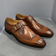 Luxusní pánské společenské boty Oxford z pravé kůže se špičkou křídel