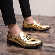 Men Gold Tassel Loafers