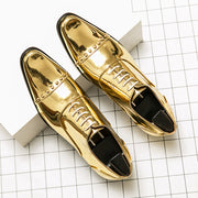 Men Golden Luxury Business Oxford Shoes