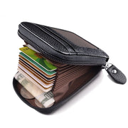 男士钱包信用卡夹 RFID 屏蔽拉链口袋