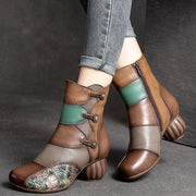 Dámské boty z pravé kůže ve smíšených barvách