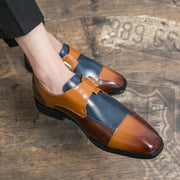 Pantofi Oxford pentru bărbați din piele artificială cu cataramă dublă