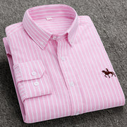 Oxford-skjorte i bomull for menn Langermet arbeidsskjorte for menn