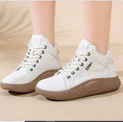Պլատֆորմ կրունկներ Casual PU կաշվե սպիտակ սպորտային կոշիկներ