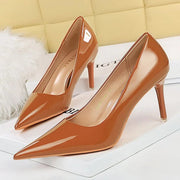 Women Pumps Stiletto Heels Lady Shoes Patent Leather
