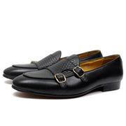 Retro Genuine Leather Black Loafers Shoes for Men