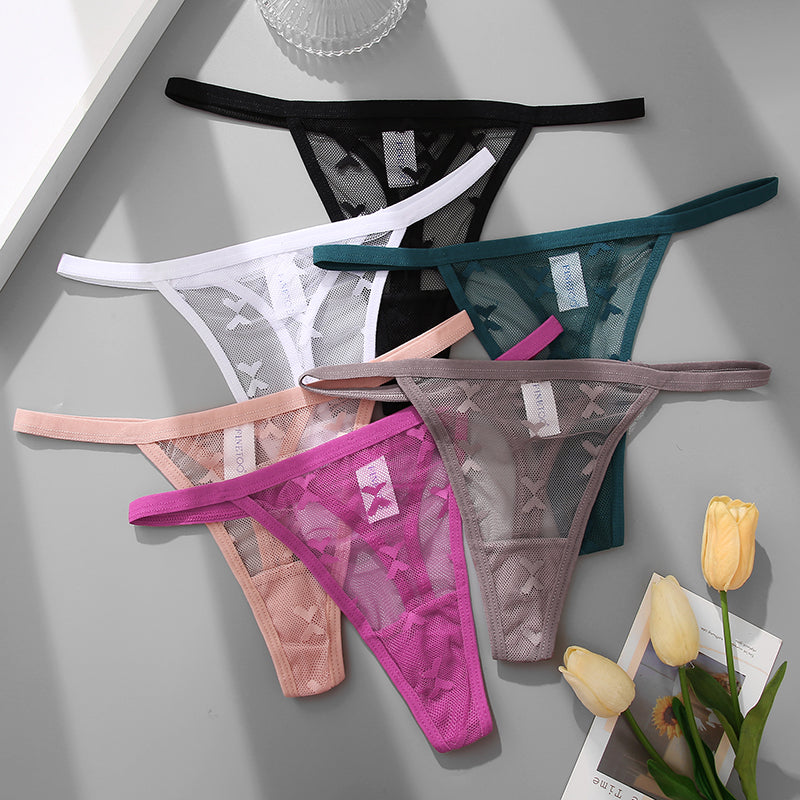 3pcs/set Mesh Transparent Thong Women Panties Underwear Women