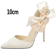 Sexy Pearl Women Pumps Bow-knot Wedding Shoes
