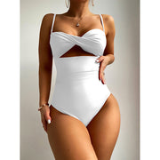 Sexy White Bandeau Women Swimwear One Piece Swimsuit