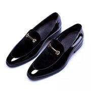 Faux Microfiber Leather Patent Leather homines vestem Oxoniae Shoes