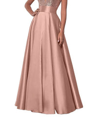Макси-юбки Женская длинная шелковая атласная юбка с высокой талией
